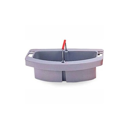 Rubbermaid Commercial Rubbermaid  2-Compartment Maid Carry Caddy 16 x 9 x 5, Gray - RCP2649GRA, PK4 FG264900 GRAY